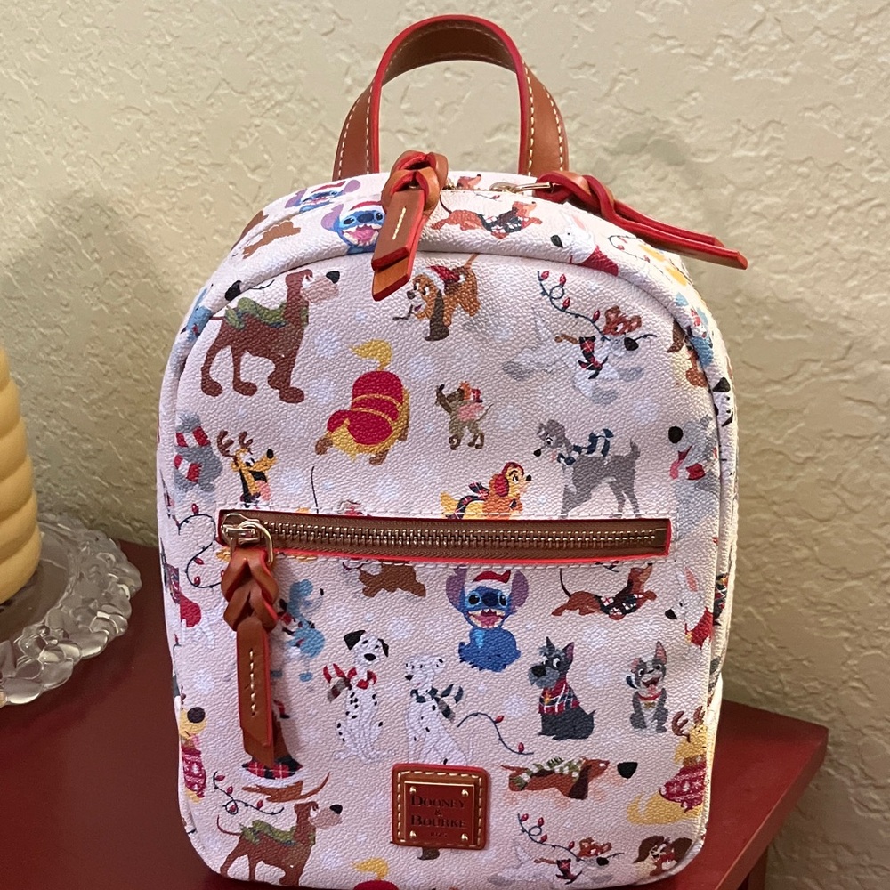Disney Dooney & Bourke Santa Dogs Backpack style handbag